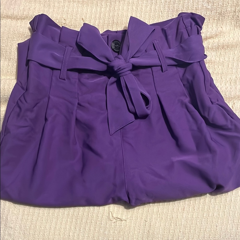 Women's Purple Tie-Waist Pants